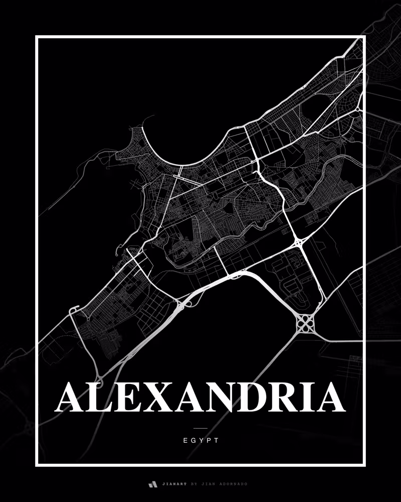 Street map poster of Alexandria, Egypt