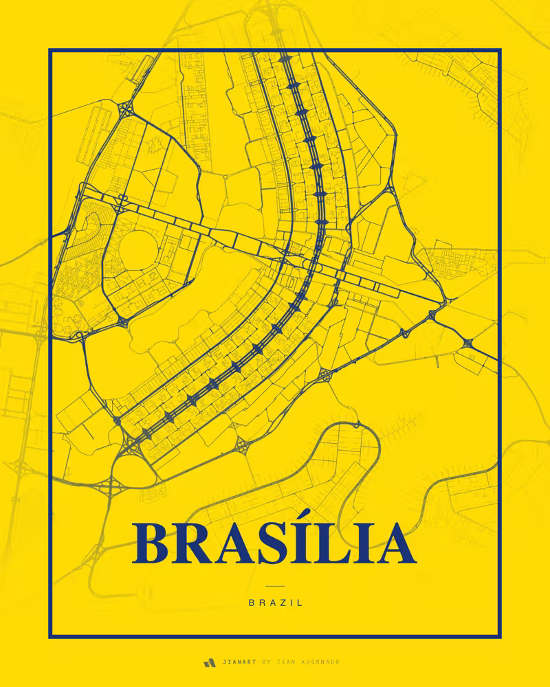 Street map poster of Brasília, Brazil