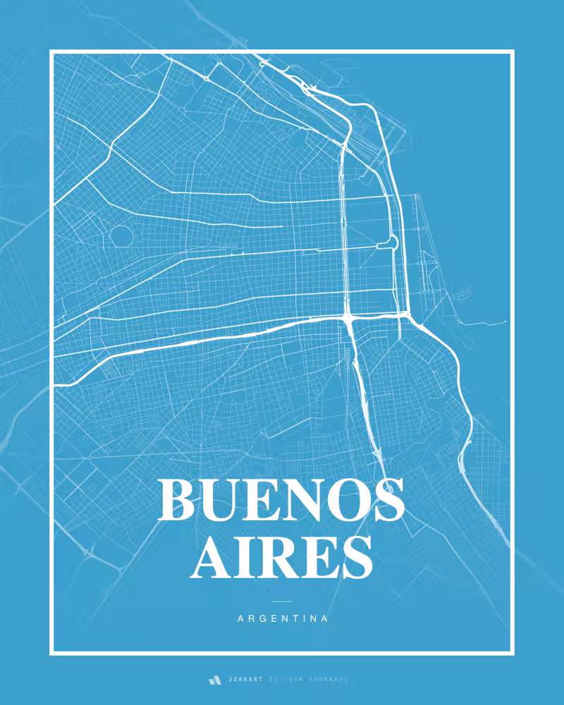 Street map poster of Buenos Aires, Argentina