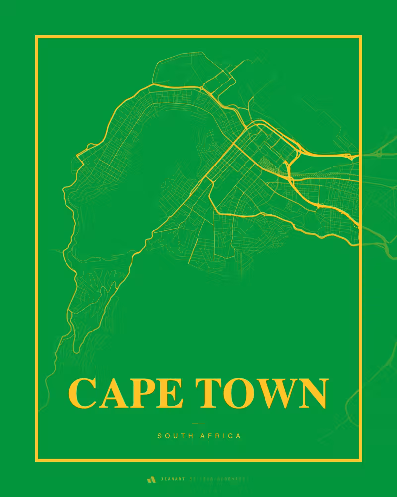 Street map poster of Cape Town, South Africa