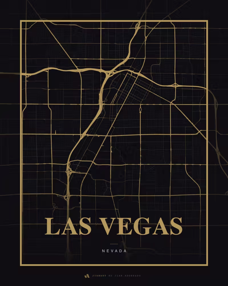 Street map poster of Las Vegas, United States
