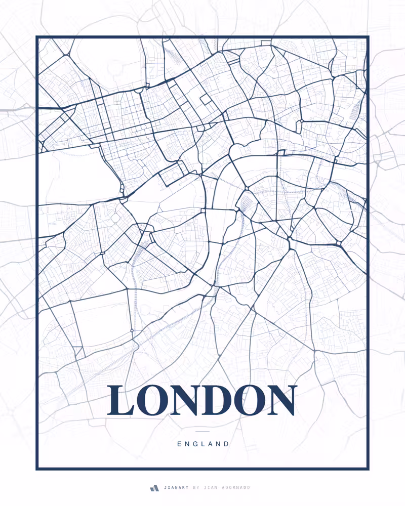 Street map poster of London, United Kingdom