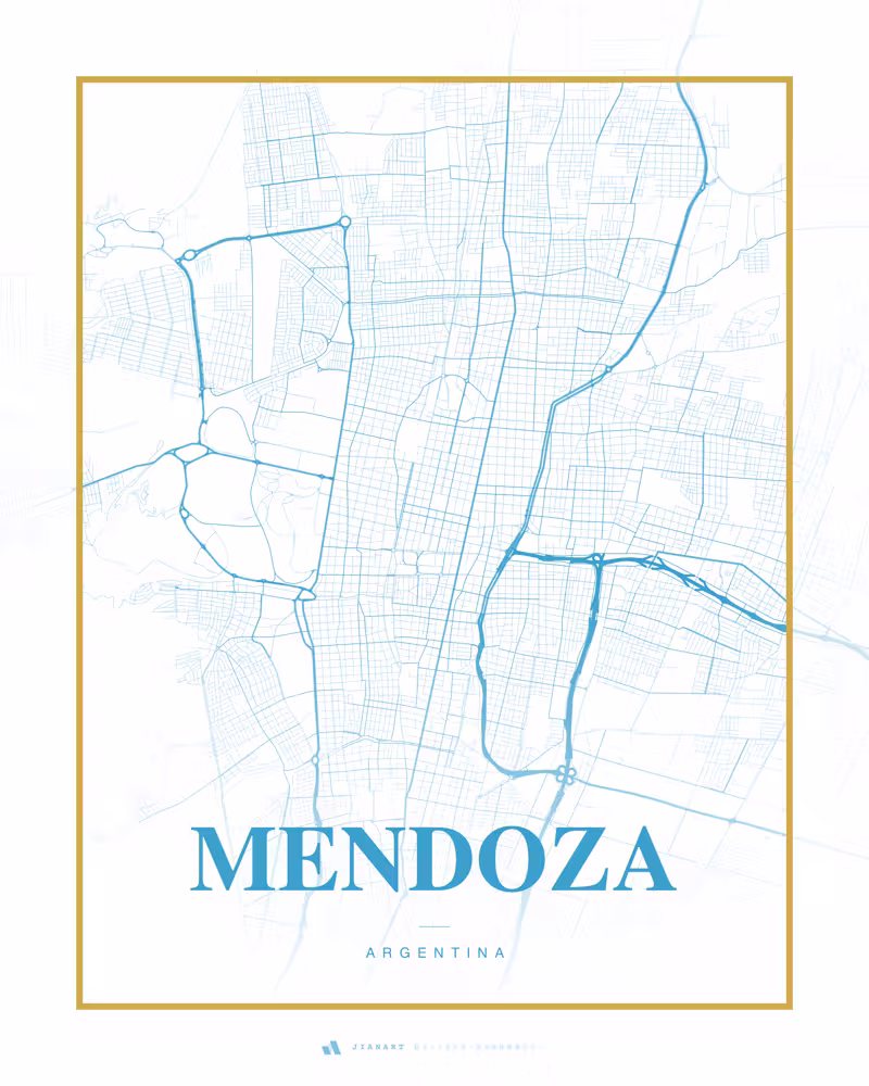 Street map poster of Mendoza, Argentina