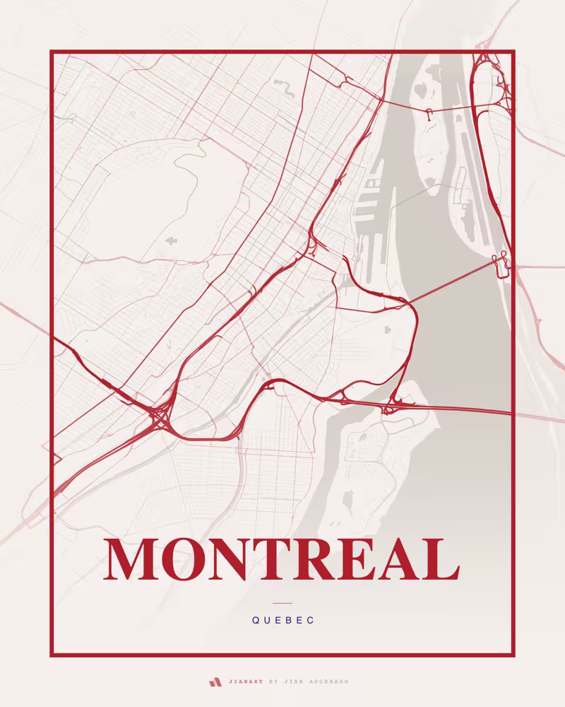 Street map poster of Montréal, Canada