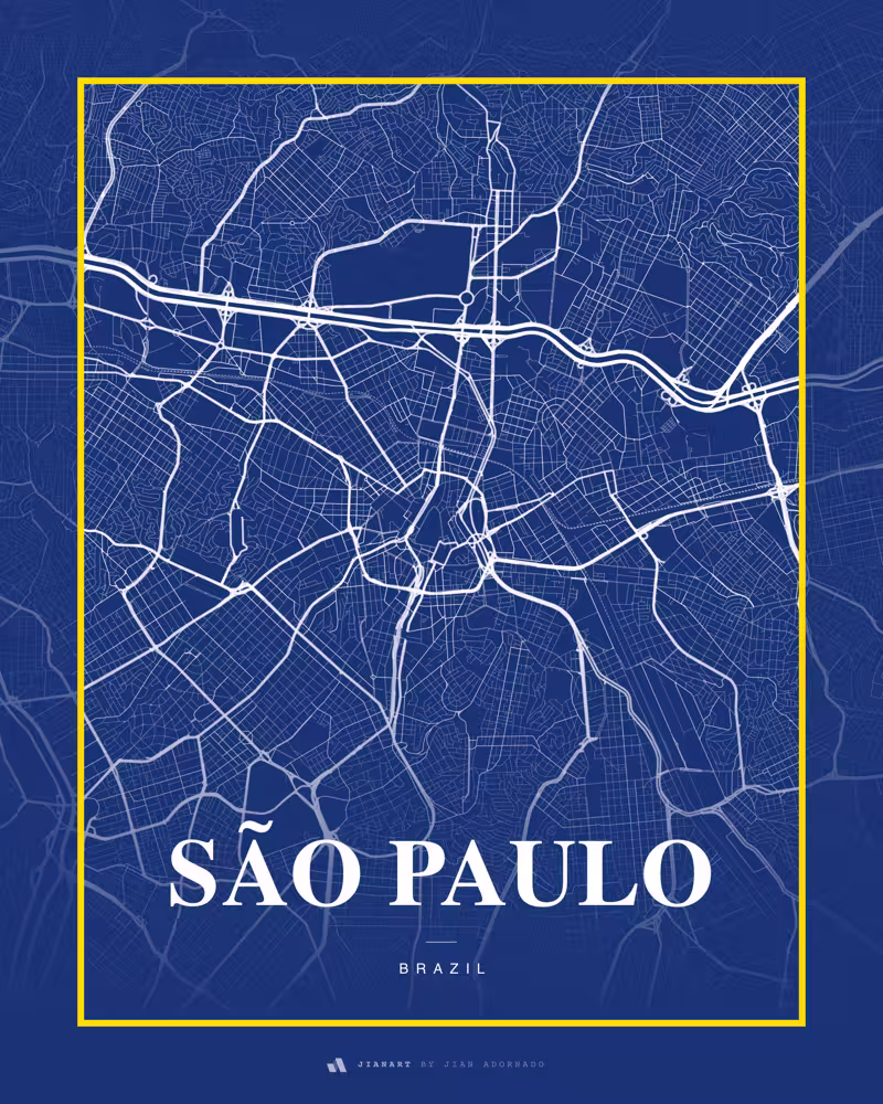 Street map poster of São Paulo, Brazil