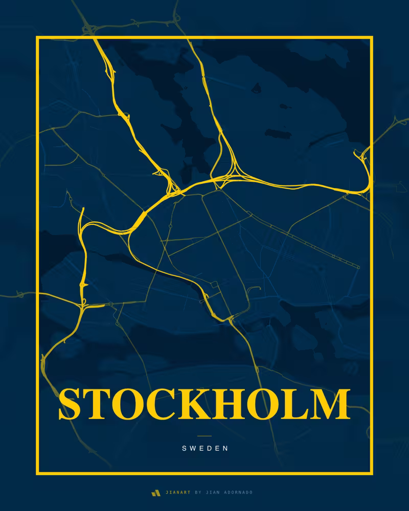 Street map poster of Stockholm, Sweden