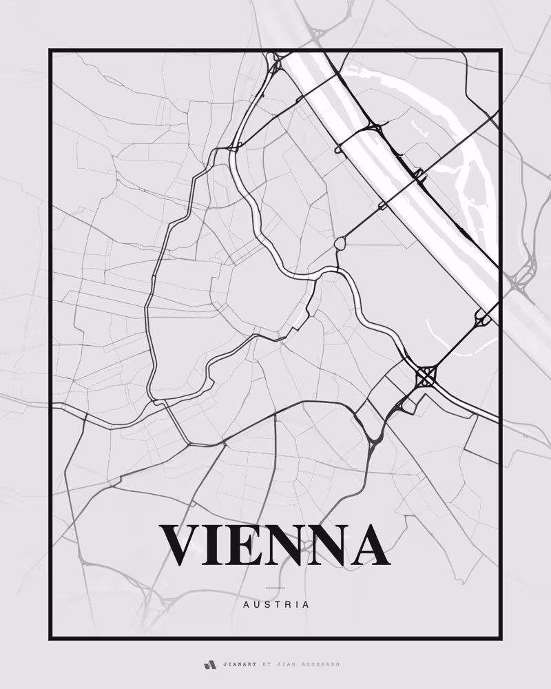 Street map poster of Vienna, Austria